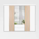 Šatní skříň Majorka Barva korpusu: Bílá, Rozměry: 250 cm, Dveře: Bílá + zrcadlo