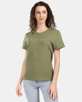 Dámské bavlněné tričko s krátkým rukávem kilpi prolix-w zelená 38