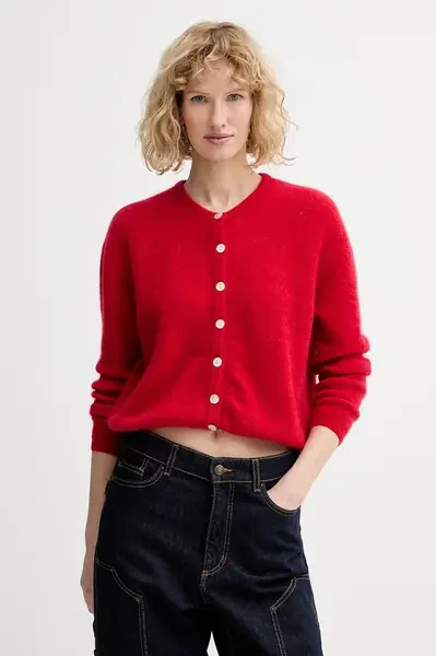 Kardigan s příměsí vlny American Vintage GILET ML COL ROND