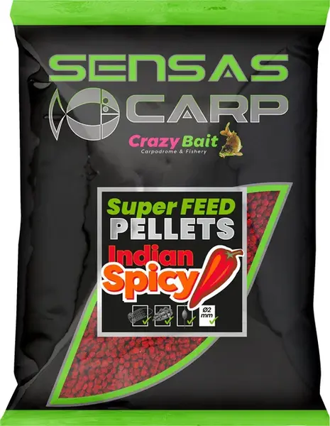Sensas pelety super feed indian spicy 650 g - 4 mm