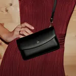 Dámská kožená kabelka na mobil a doklady Hexagona Anee - černá