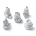 Animal Flocking Resin Pendants