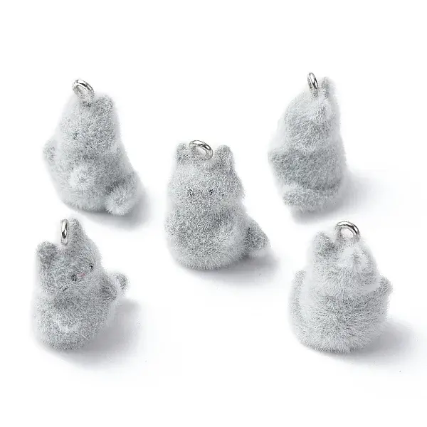Animal Flocking Resin Pendants