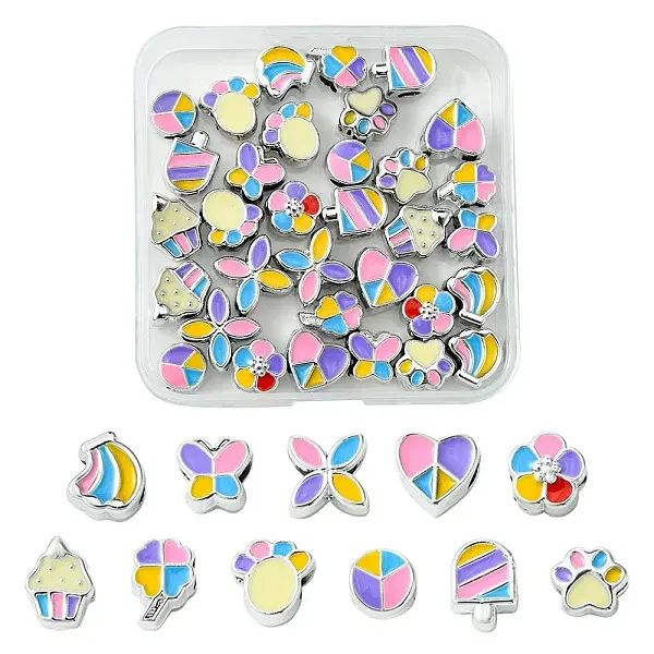 33Pcs 11 Styles CCB Plastic Large Hole Beads