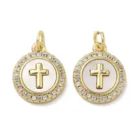 Brass Micro Pave Cubic Zirconia Pendants