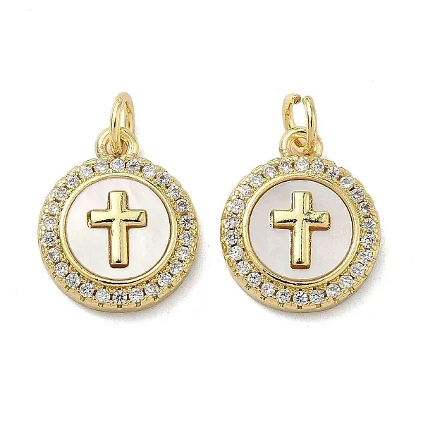 Brass Micro Pave Cubic Zirconia Pendants