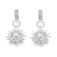 Brass Micro Pave Clear Cubic Zirconia Pendants