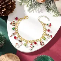 Christmas Alloy Enamel Charm Bracelets for Women