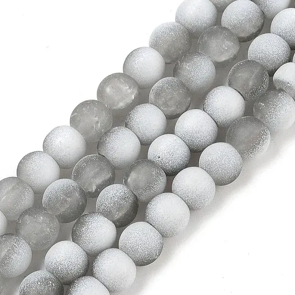 Frosted Crackle Glass Beads Strands