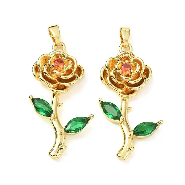 Brass Micro Pave Cubic Zirconia Pendants