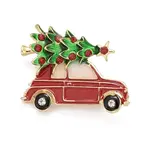 Colorful Christmas Tree with Car Enamel Pin with Rhinestone