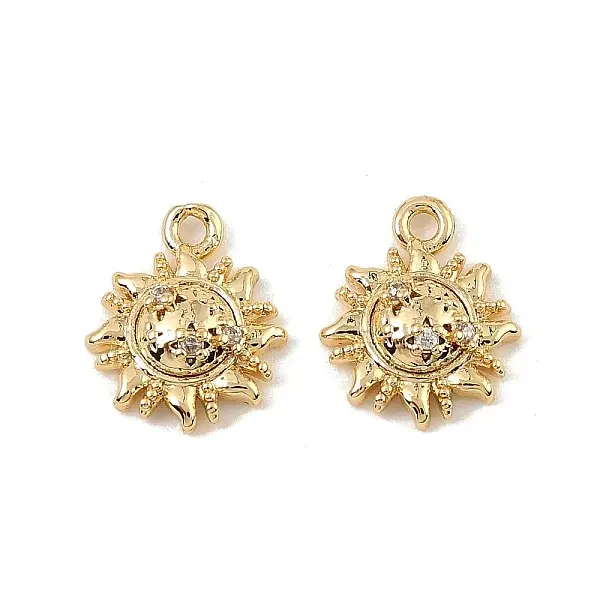 Brass Micro Pave Cubic Zirconia Charms