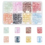 160Pcs 8 Colors Crackle Glass Beads