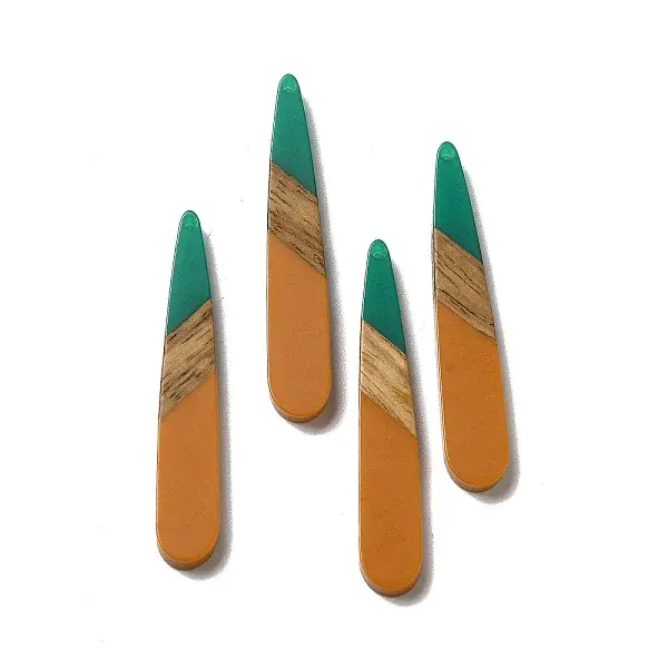 Opaque Resin & Walnut Wood Pendants