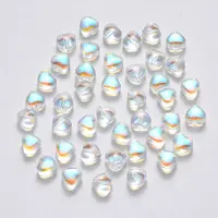 Transparent Spray Painted Glass Beads