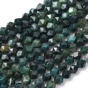 Natural Moss Agate Beads Strands