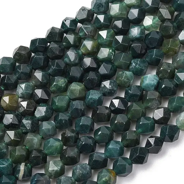 Natural Moss Agate Beads Strands