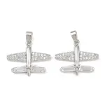 Brass Micro Pave Clear Cubic Zirconia Pendants