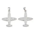 Brass Micro Pave Clear Cubic Zirconia Pendants