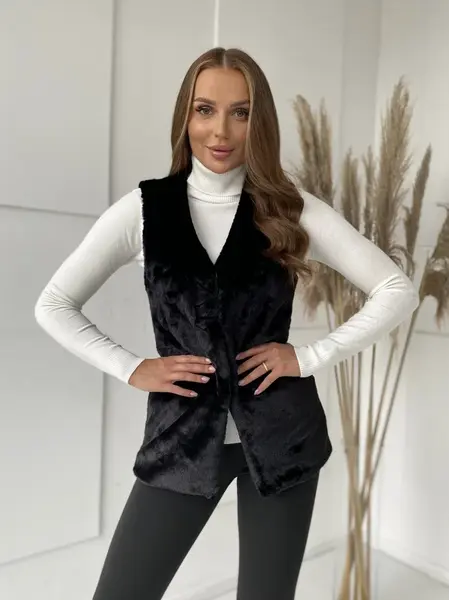 Černá dámská vesta z polyesteru