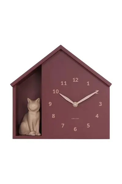 Nástenné hodiny so zvukom Karlsson Siting Cat 26 x 29 cm