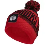 FANATICS CHICAGO BLACKHAWKS THRIVE CUFFED POM BEANIE Čepice, červená, velikost