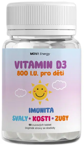 MOVIT ENERGY Vitamin D3 800 I.U. pro děti 90 tablet