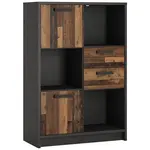 Regál nízký Nubi NUBR02 2D2S matera tmavá/old style