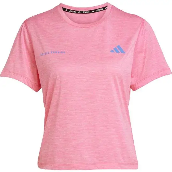 adidas OWN THE RUN MELANGE TEE W Dámske bežecké tričko, ružová, veľkosť