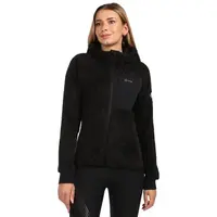KILPI NORKA Dámská chlupatá fleecová mikina s kapucí, černá, velikost