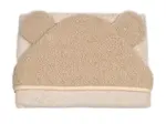 Baby Nellys Kojenecká osuška s kapucí a oušky Boucle 80x80cm, froté -  béžová, hnědá