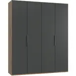 MID.YOU ŠATNÍ SKŘÍŇ S OTOČNÝMI DVEŘMI, barvy grafitu, barvy dubu, 200/236/58 cm