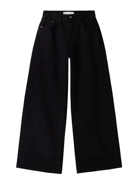 Bershka Džínsy  čierny denim