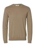 SELECTED Sveter 'SLHBERG'  svetlohnedá