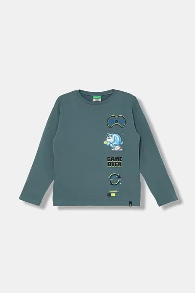 Detská bavlnená košeľa s dlhým rukávom United Colors of Benetton