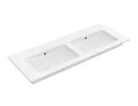 Villeroy & Boch Venticello - Dvojumyvadlo nábytkové 130x50 cm, s přepadem, bez otvoru pro baterii, CeramicPlus, alpská bílá 4111DJR1