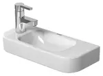 Duravit Happy D.2 - Umývadielko, 50x22 cm, bez prepadu, s otvorom na batériu vľavo, WonderGliss, biela 07115000091