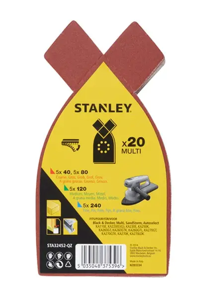 Stanley Príslušenstvo - 20-dielna súprava brúsnych papierov STA32452-QZ