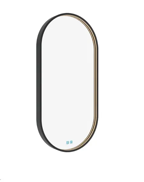 Nimco Zrcadla - Zrcadlo s LED osvětlením, 40x80 cm, dotykový senzor, černá ZPC 32002LVX-90