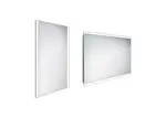 Nimco Zrcadla - Koupelnové podsvícené LED zrcadlo 40x60 cm, hranaté, aluminium ZP 11000