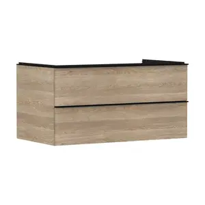 Hansgrohe Xelu Q - Umývadlová skrinka, 50x98x55 cm, 2 zásuvky, prírodný dub/matná čierna 54080670