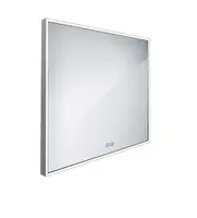 Nimco Zrkadlá - Zrkadlo s LED osvetlením, 70x70 cm, dotykový senzor, hliník ZP 13077VX