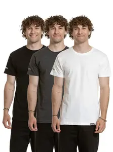 Meatfly balení pánských triček Basic Multipack Black/Charcoal Heather/White | Černá | Velikost XL