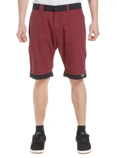 Meatfly pánské kraťasy Barry Wine/Black | Červená | Velikost 36