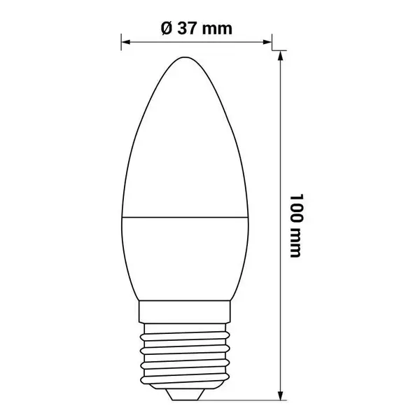 Žárovka AMM-E27-C37-4,9W-WW