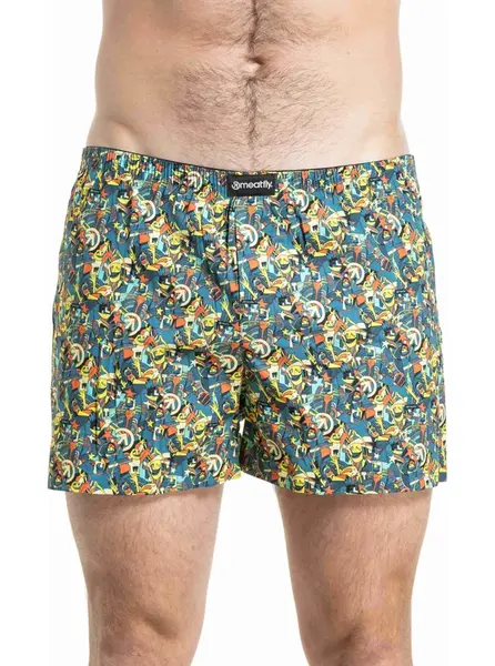 Meatfly pánské trenýrky Agostino Blue Partyboi / Cityboi Double Pack | Mnohobarevná | Velikost XXL