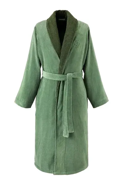 Bavlněný župan BOSS DOUBLEB Cypres XL zelená barva