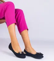Gemre Black classic ballet flats with a bow Merasol