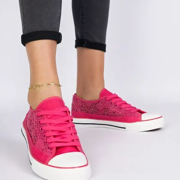 Gemre Pink Women's Lace-Up Sneakers Saha