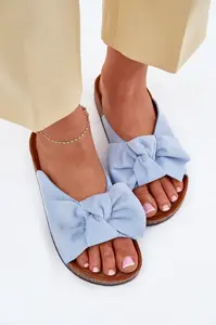 Boto Dámské Pantofle Na Korek S Mašlí Modré Seressa